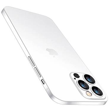 Imagem de Purluct Capa fina compatível com iPhone 13 Pro, capa traseira fina com acabamento fosco [anti-impressões digitais e não amarela] Capa ultra protetora com proteção para câmera masculina de 6,1