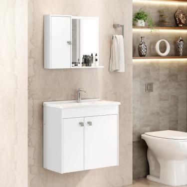 Imagem de Conjunto Banheiro Munique II com Gabinete, Espelheira e Cuba