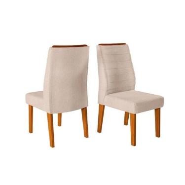 Imagem de Cadeira Sala De Jantar Ondina Kit 2 Un Freijó/linho Saara - Dj Móveis