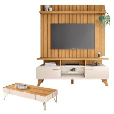 Imagem de Rack Bancada Essenza E Painel Link 1.6 Com Mesa De Centro Cazenza Off 