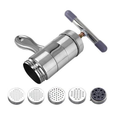 Imagem de Máquina de fazer macarrão Deosdum em aço inoxidável com 5 moldes de ma