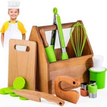 Imagem de Conjunto de cozinhar e assar para crianças Woodmam com estojo de armaz