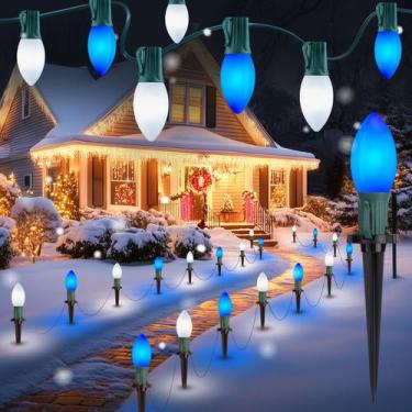 Imagem de Luzes de Natal Brightown Frosted C9 LED 32 pés 25 lâmpadas