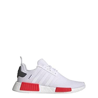 Imagem de adidas Originals Tênis masculino NMD_R1, branco/vermelho vívido, 36 BR