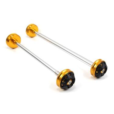 Imagem de Protetores de roda deslizantes de eixo Arashi Garfo dianteiro e traseiro para Yamaha YZF R1 2009-2014, acessórios de motocicleta peças douradas