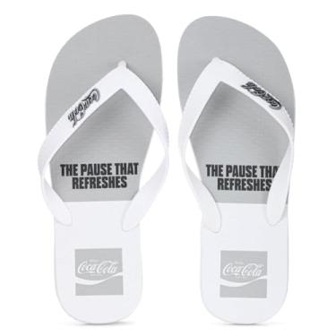 Imagem de Chinelo Coca Cola Block Branco e Cinza - Juvenil - 37/38 - Branco