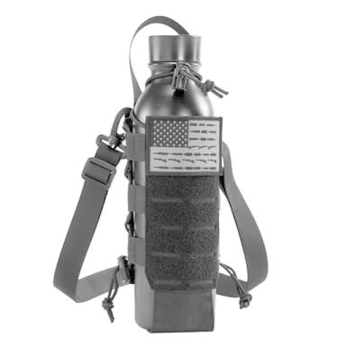 Imagem de VISIONTAC Bolsa tática MOLLE Suporte para garrafa de água com alça de ombro, bolsa modular para caminhadas ao ar livre, acampamento, caça, pesca, airsoft