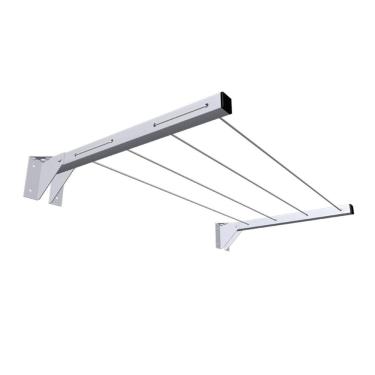 Imagem de Kit 2 Suportes de Parede 4 Furos 50cm Varal Dobrável Lateral - NV152, NV152P, NV154P