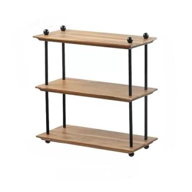 Imagem de lorjibaso Suporte de caneca de café de madeira de acácia, suporte de copo de 3 níveis para cafeteria, caneca, suporte para bancada, suporte de caneca, prateleira para cozinha doméstica, madeira de