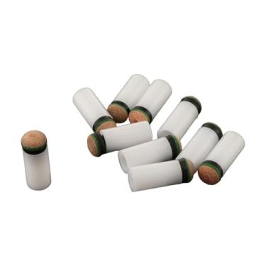 Imagem de KiBcsLic Conjunto de 10 ponteiras de encaixe para taco de bilhar, acessórios para jogos de sinuca, peças de reposição portáteis para tacos de bilhar.