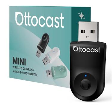 Imagem de OTTOCAST Mini Dongle Adaptador CarPlay sem fio para iPhone e Android Adaptador automático 2 em 1 converte com fio para sem fio Apple Car Play, Plug & Play, USB-C, baixa latência (carros 2016+, iOS 10+