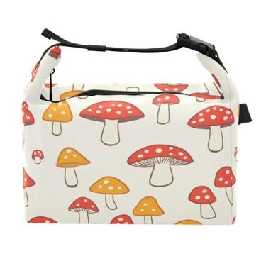 Imagem de STAYTOP Lancheira Wild Mushrooms com fivela de alça, lancheira isolada para meninos e meninas, lancheira térmica para trabalho escolar