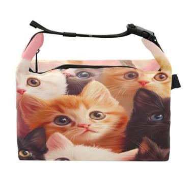 Imagem de STAYTOP Lancheira adorável de gato com fivela de alça, lancheira isolada para meninos e meninas, lancheira térmica para trabalho escolar