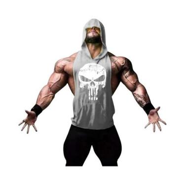 Imagem de Camiseta Regata Masculina De Algodão Com Estampa De Caveira, Sem Manga