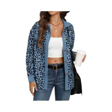Imagem de Jaqueta Bomber Elegante Feminina Com Estampa De Leopardo, Estilo Casua