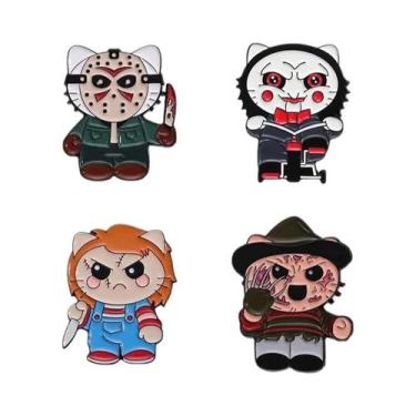 Imagem de Conjunto De Pins De Esmalte De Personagens De Filmes De Terror De Hall