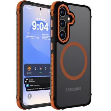 Imagem de DEERLAMN Capa magnética forte para Samsung Galaxy S24/S25 de 6,2 polegadas, [compatível com Magsafe] [Proteção contra quedas de grau militar] Capa protetora para celular fosca translúcida à prova de