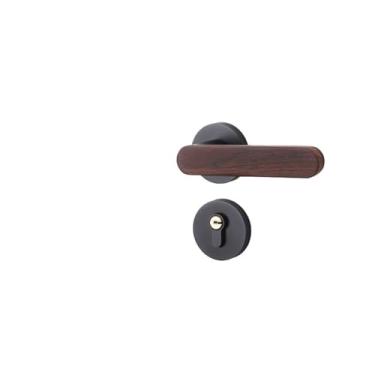 Imagem de Fechadura de porta chinesa fechadura de porta interior quarto casa quarto fechadura de madeira grão dourado maçaneta silenciosa fechadura de porta de madeira sucção magnética (tipo C sucção magnética)