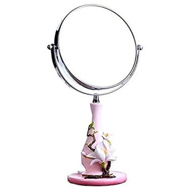 Imagem de CZCZC Espelho cosmético espelho de maquiagem, espelho de maquiagem de mesa, espelho de beleza de ampliação 3X, espelho cosmético de dois lados, giratório de 360° para banheiro, pequeno espelho