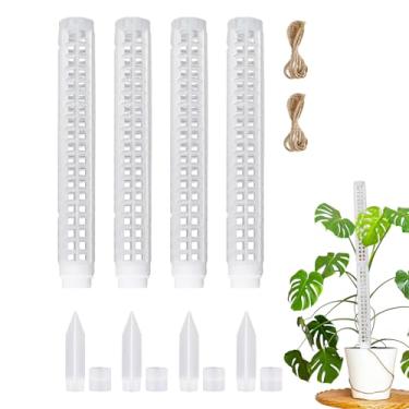 Imagem de Kit de Suporte de Musgo,Estaca de Vaso Empilhável 63.5 cm | Apoio com Design de Malha para Plantas,para Videiras de Tomate e Plantas em Vasos de Jardim