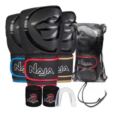 Imagem de 2X Kit Luva De Boxe Naja + Protetor Bucal + Bandagem