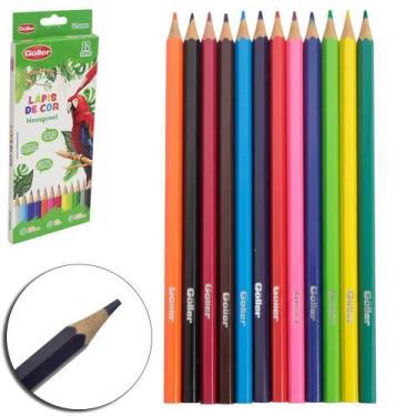 Imagem de Lápis De Cor Hexagonal 12 Cores Ideal Para Escola E Desenho - Daiwa/Go