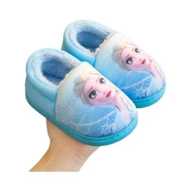 Imagem de Chinelos De Algodão Quentes Para Meninas, Disney Princesa Elsa, Invern