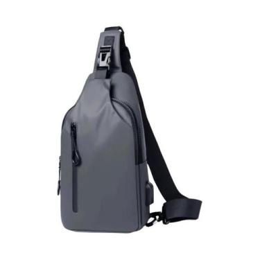 Imagem de Bolsa De Peito Multifuncional Masculina Com Porta USB E Alça Ajustável
