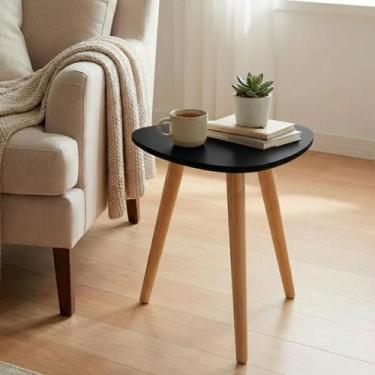 Imagem de Mesinha Lateral Sala Pe Palito Retro Decorativa Tampo Orgânico - Kelan