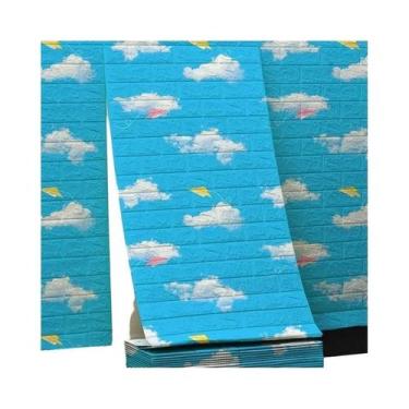 Imagem de Adesivos De Parede Em Padrão De Tijolo 3D DIY 70cmX500cm, À Prova De U