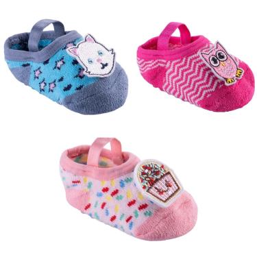 Imagem de Kit Meia Sapatilha Bebê com 3 pares Tam.16 a 20 Pimpolho