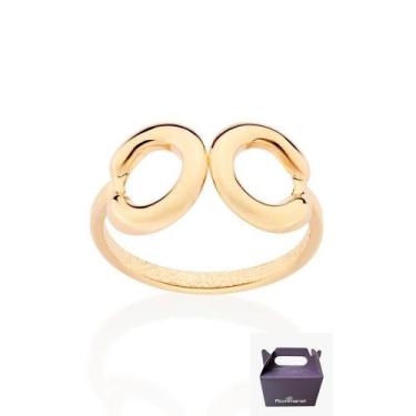 Imagem de Anel Ajustável Ferraduras Banhado A Ouro Rommanel 513469, Dourado, 14