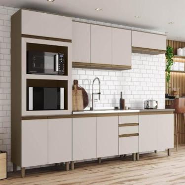 Imagem de Cozinha Modulada 5 Peças sem Pia em MDF Connect Henn, Duna/Cristal