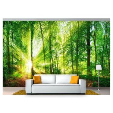 Imagem de Papel De Parede Floresta Natureza Árvores 3D 3M² Xna186