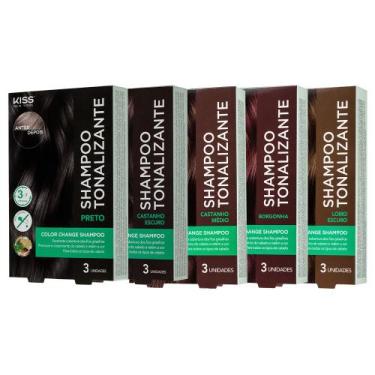 Imagem de Kit com 5 Shampoos Tonalizantes Color Change Todas as Cores - Kiss New