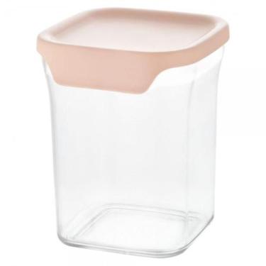 Imagem de Pote Trava Hermético Clink Quadrado de Acrelico 850ML Tampa vedação, R