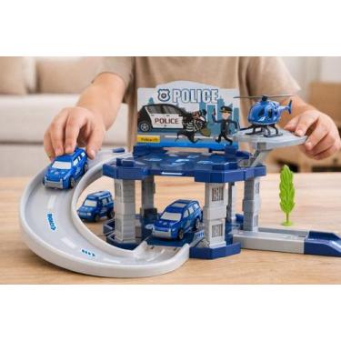 Imagem de  Brinquedo Pista Carrinho Estação Polícia Infantil 16 Peças - TOYS  TO