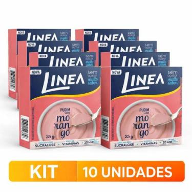 Imagem de Kit 10 Pó para Pudim De Morango Linea 25g