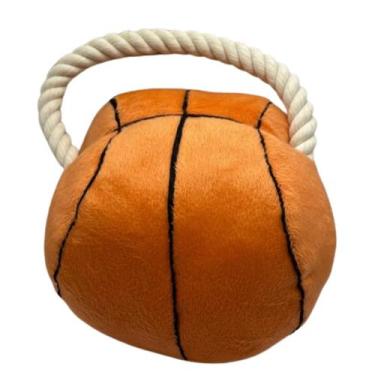 Imagem de Bola Brinquedo Pelúcia Basquete Com Puxador Cães Pet - The Pets