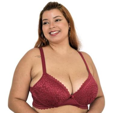 Imagem de Sutiã Renda Plus Size Reforçado Soutien Lingerie Com Aro e Bojo Corpo 