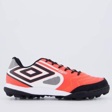 Imagem de Chuteira Umbro Pro 5 Bump Club Society Laranja e Preta, 38