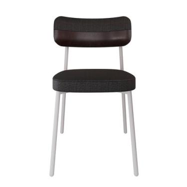 Imagem de Cadeira Alloa Fixa com 4 Pés 50 x 44,7 x 83,8 cm com 1 Unidade Preto/C