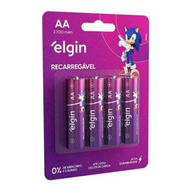 Imagem de Pilha Recarregável Elgin Aa 2700mah Blister Com 4 Unidades