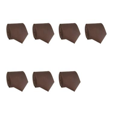 Imagem de Kit 7 Gravatas Masculina Social Slim Premium Tons Terrosos Lisa Elegante Padrinhos Formatura Trabalho