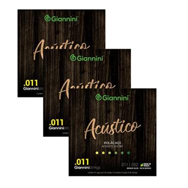 Imagem de Kit Com 3 Cordas Giannini Violão Aço Acustico 011
