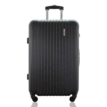 Imagem de Mala Grande Viagem Internacional Rígida Despachada Rodas 360º Cadeado Segredo Gladiador A2G Preto