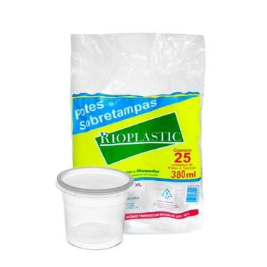 Imagem de Pote de Plástico Descartável com Tampa 380ml 25 Unidades