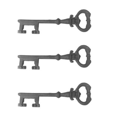 Imagem de Kit 3 Chaves Decorativas Rústica Enfeite em Ferro Nº 04 33cm