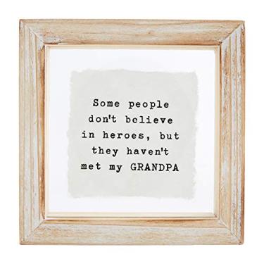 Imagem de Mud Pie Pequena placa de vidro familiar, 10 x 10 cm, Grandpa