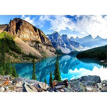 Imagem de Yundu Quebra-cabeça de 1000 peças para adultos, quebra-cabeça Moraine Lake